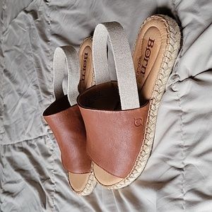 Born San Isabel brown leather slingback sandal - size 10.